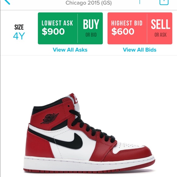 Sold! Chicago Air Jordan 1 4Y/ 5.5women - Picture 7 of 7